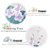 JEAIRTS Flower Wedding Hair Pins Rhinestone Bridal Hair Pieces Sparkly Crystal Hair Accessories for WomenPack of 2 APurp