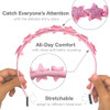 Shelbybox Glitter Headbands for Girls 3 Pack Silver Star Pink Headband Little Girls Hair Accessories Cute Toddler Headba