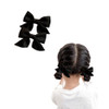 Guqqeuc Hair Bow Clips 2pcs Black Satin Hair Accessories for Girls
