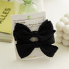Guqqeuc Hair Bow Clips 2pcs Black Satin Hair Accessories for Girls
