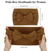 Huachi Headbands for Women 6 Packs Cute Bow Head Bands for Womens Hair Elastic Wide Knotted Hairbands Headwrap Turban Ha