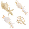 PH PandaHall 4 Styles Starfish Shell Hair Clip Beach Alligator Hair Clips Starfish Barrettes Dainty Sea Theme Clips for
