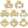 8 PCS Mini Pearl Hair Clips PAGOW Gold Rhinestone Pearl Metal Claw Clips Bangs Styling Claw Clips Faux Pearls Crystal Sp
