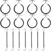 Hotop 15 Pieces Elastic Hook Hair Tie Styling Ponytail Holder Hooks Cord for Long Curly HairBlack