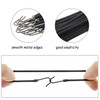 Hotop 15 Pieces Elastic Hook Hair Tie Styling Ponytail Holder Hooks Cord for Long Curly HairBlack