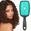 Curl Keeper Flexy Hair Brush Turquoise Detangling Hair Brush with Flexible Bristles for Shower Use Combing Through Curls