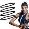 Sumind 4 Pieces Thick NonSlip Elastic Sport Men Thin Headbands Football Hair Headbands for WomenBlack
