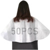 OLizee 50pcs Disposable Hair Cape Nonwoven Hair Color Capes Waterproof Hair Dye Cape Soft Hair Styling Cape Hair Cutting