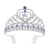 Lurrose Sweet 15 Birthday Tiara Crown Headband with Rhinestone Sparkle Elegant Party Accessory for Girls Celebrating Qui