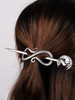 HAQUIL Dragon Crescent Moon Hairpin Metal Alloy Hair Accessory with Antique Silver Finish Viking Dragon on Moon Hair Pin