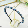 Firuilo Thin Headbands Blue Rhinestones Hair Bands Bling Crystal Beaded Head Bands for WomenBlue