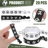 Hanaive 20 Pcs Soccer Hair Ties Elastic Ponytail Holders Football No Crease Ribbon Party Accessories for Girls Women Tea