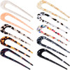 WILLBOND 10 Pcs U Shaped French Hair Pins Tortoise Shell Hair Forks 4 Cellulose Acetate Updo Sticks for Women Chignon Vi