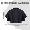 Wesiti 16 Pcs Short Makeup Cape for Women Men Black Waterproof Nylon Hair Cutting Cape Salon Hair Apron Beard Shorty Smo
