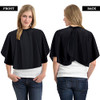 Wesiti 16 Pcs Short Makeup Cape for Women Men Black Waterproof Nylon Hair Cutting Cape Salon Hair Apron Beard Shorty Smo