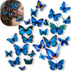 24 Pieces Blue Butterfly Hair Clips Small Realistic Colorful Handmade 90s Blue Butterfly Hair Clips Barrette Accessories