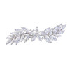 EVER FAITH Womens Wedding Barrettes CZ MarquiseShaped Hibiscus Flower Leaf Hair Styling Tools Accessories Clear SilverTo