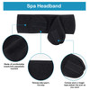 LADES Spa Facial Headband for Women Soft Terry Cloth with Adjustable Hook and Loop Comfortable Secure Fit for Skincare M