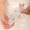 JWICOS Silver Crystal Tiara Crown for Women and Brides Elegant Princess Headband Crown with Combs for Wedding Prom Birth