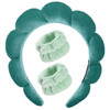 Luckybear Spa Headband for Washing Face Velvet Makeup Headband Bubble Skincare Head bands with Face Wash Wristbands Spon