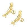 BeeGift 2PCS Large Metal Hair Claw Clips Fish Bone Shape Nonslip Hollow Hair Jaw Clamp Clips Gold Hair Accessories for W