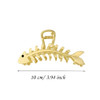 BeeGift 2PCS Large Metal Hair Claw Clips Fish Bone Shape Nonslip Hollow Hair Jaw Clamp Clips Gold Hair Accessories for W