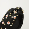 Radiate Elegance With Pearl Embellished Headband for Women Fashion Baseball Pearl Rhinestone Jeweled Knotted Headband fo