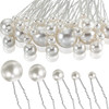 40 Packs Pearl Hair Pins Bridal Wedding White Pearl Hair Accessories Bobby Clips for Brides and BridesmaidsMix Size
