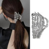 BELSITA Halloween Skeleton Metal Hand With Skull Head Design Hair Clip Silver Hair Clip for Thick or Thin Hair Large Hai