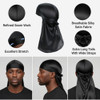 Black Silky Satin Durags for Men Women Durag Silk Satin Du Rags Long Tail Do Rag Cap Designer Doo Rags Cap Headwrap for