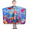 DOKKIA Barber Hair Cutting Cape Kids Children Toddler Boys Girls Hairdressing Salon Styling Cloth Apron Cover Gown Sea W