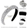 Wecoe Rhinestone Diamond Bling Glitter Sparkle Silver Fashion Headbands for Women and Girls Thick Padded Hair Accessorie