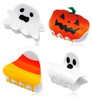 Halloween HairClaw Clips Halloween Pumpkin Ghost Candy Corn Charm Hair Clips for Women Festive Ponytail Clip Medium Hair