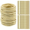TecUnite 100 Pieces Gold Hair Ties Set Rubber Bands and Hair Bobby Pins Nometal Elastic Ties Ponytail Accessories for Wo