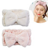 Chloven 2 Pack Microfiber Bowtie Headbands Facial Makeup Headband Cosmetic Bowknot Hairlace Wash Spa Yoga Sports Shower