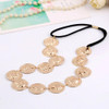 Yalice Gold Coin Head Chain Disc Elastic Headpieces Indian Headband Chain1920s Forehead Hair Accessories for Women