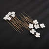 Teyglen Bride Wedding Hair Pins Flower Bridal Hair Clips Decorative Hair Jewelry Accessories Handmade Gold Silver White