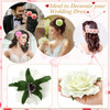 Waydress 30 Packs 4 Inch Flower Hair Clip Rose Hair Accessories Floral Hairpin Brooch Flowers Pin Brooch for Bridal Head