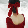 Iaceble Vintage Red Velvet Hair Bow for Women Large Bowknot Hair Clip Barrette Ribbon Satin Hairclips Christmas Decorati