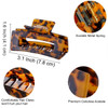 Hair Claw Clips Cutout Tortoise Shell Celluloid Hair Jaw Clips 3 Inches French Design Rectangle Hair Clamp for Women Lad