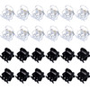 HOTOP 24 Pcs Small Mini Hair Clips Tiny Hair Claw Clips Small Hairs Clamps Non Slip Tiny Plastic Jaw ClipBlack Clear