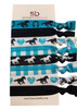 Sportybella Girls Horse Hair Ties TealBlack No Crease No Tug Elastics with Horse Design Ponytail Gift for Equestrians 8p