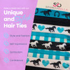 Sportybella Girls Horse Hair Ties TealBlack No Crease No Tug Elastics with Horse Design Ponytail Gift for Equestrians 8p
