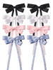 Furling Pompoms Hair Ribbons Tassel Hair Bows in Black White Blue Pink for Women and Girls