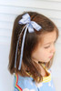 Furling Pompoms Hair Ribbons Tassel Hair Bows in Black White Blue Pink for Women and Girls