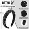 AHONEY 2 Pack Rhinestone Headband Sequin Beaded Pearls Head Band Glitter Cute Headband Birthday Prom Hair Accessories Fo