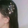 Yheakne Crystal Star Hair Barrette with Rhinestones Bling Bridal Hair Accessory Decorative Headpiece for Women and Girls