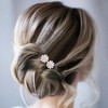 Iaceble Daisy Flower Hairpins Bridal Weddings Hair Piece Pin White Daisy Hairpin Clips Decorative Hair Accessories for W