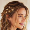 Yean Star Hair Clips Gold Braided Hair Stars Clip Hair Accessories for Women Pack of 5 Gold