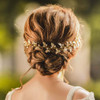 Unicra Gold Leaf Hair Vine Bridal Headpiece Wedding Hair Accessories for Brides and Women1575inches Gold